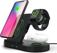 Hypergear socle de charge sans fil 3-en-1 de 15 W pour téléphone, montre et écouteurs sans fil, noir
