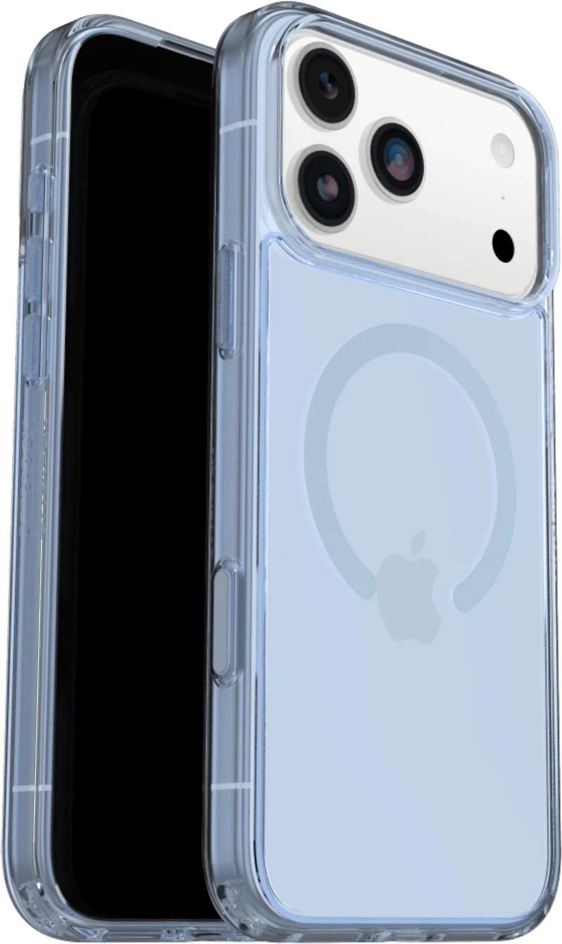 OtterBox 7798873 Étui Symmetry Clear MagSafe avec Contrôle de la Caméra Silver Glade (Bleu) pour iPhone 17 Pro Max