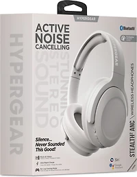 Hypergear Stealth2 ANC Wireless On-Ear Headphones - White
