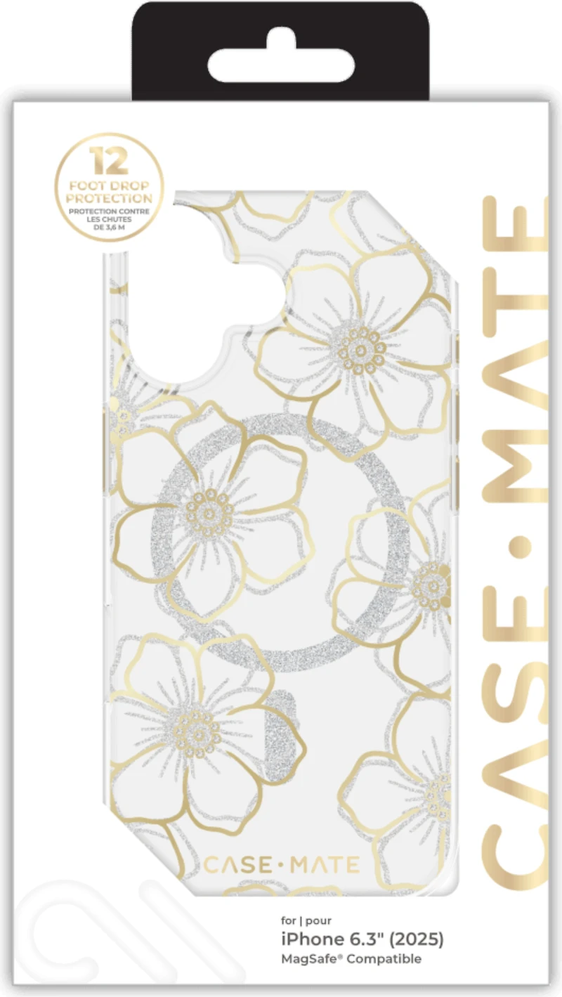 Case-Mate - Floral Gems MagSafe Case for Apple iPhone 17 - Gold
