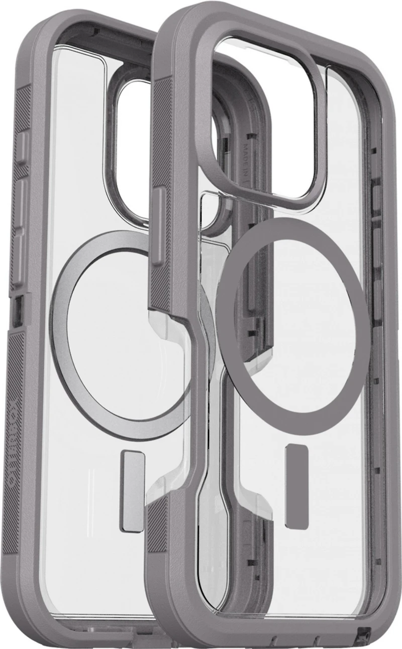 iPhone 16 Pro Otterbox Defender XT Clear Pro w/ MagSafe Series Case - Clear/Grey - Snow Capped
