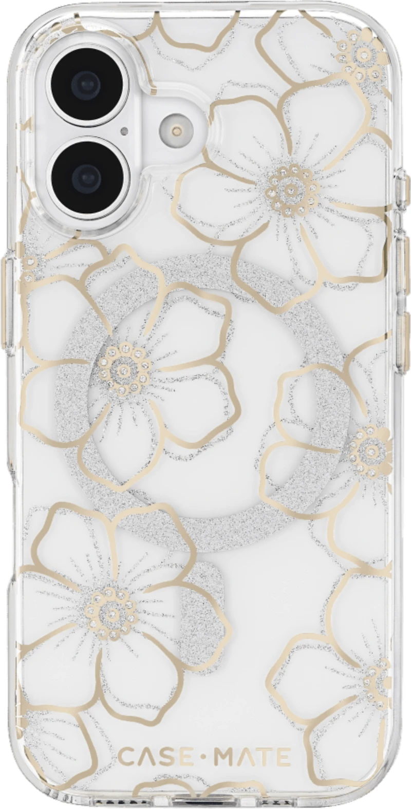 Case-Mate - Floral Gems MagSafe Case for Apple iPhone 17 - Gold