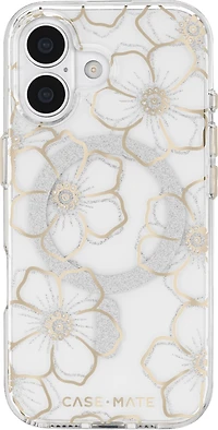 Case-Mate - Floral Gems MagSafe Case for Apple iPhone 17 - Gold