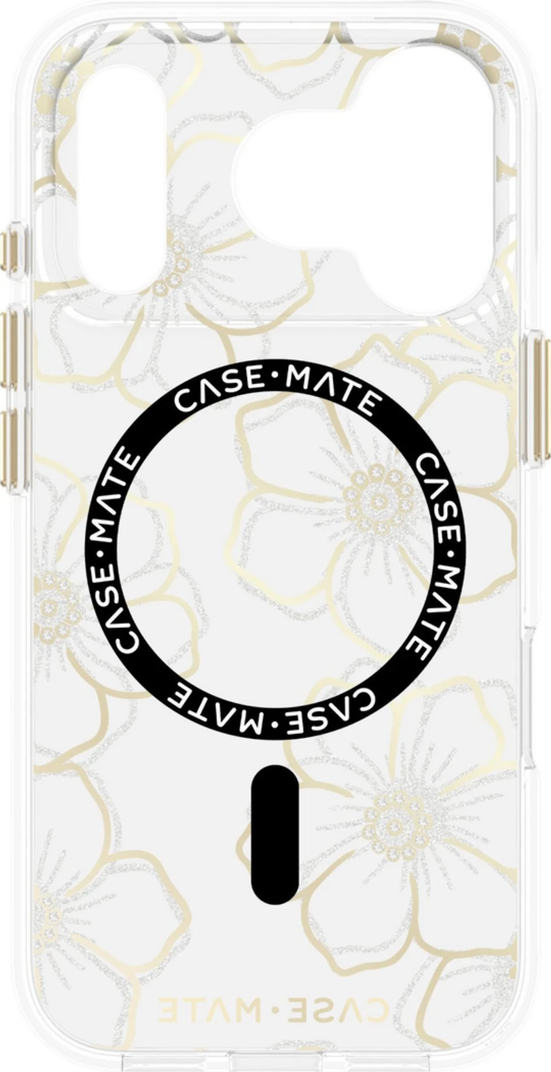Case-Mate - Floral Gems MagSafe Case for Apple iPhone 17 Pro - Gold