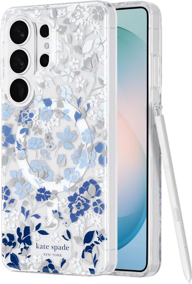Kate Spade - Protective Case with Magnet for Samsung Galaxy S26 Ultra - Flowerbed Blue