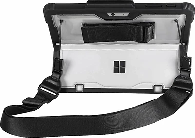 Rugged Case with Hand Strap and Shoulder Strap Clear for Microsoft Surface Pro 8 - Black