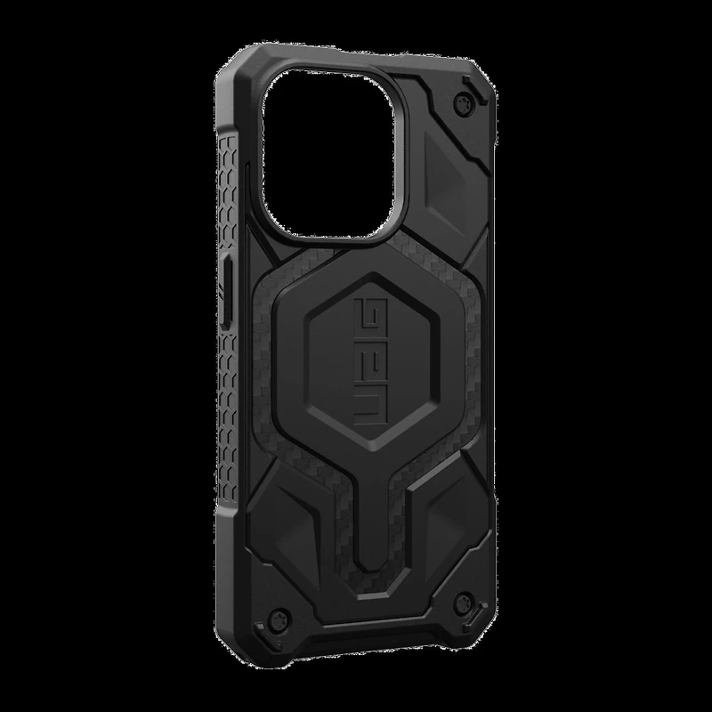 Étui Monarch Pro compatible avec MagSafe de UAG - iPhone 15 Pro, noir (Carbon Fiber)
