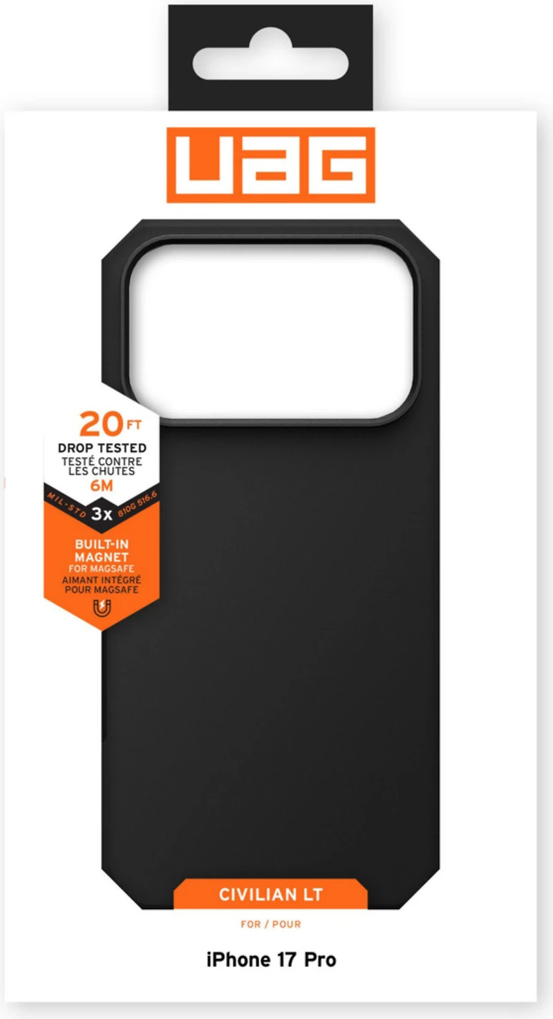Urban Armor Gear (UAG) - Civilian LT MagSafe Case for Apple iPhone 17 Pro - Black