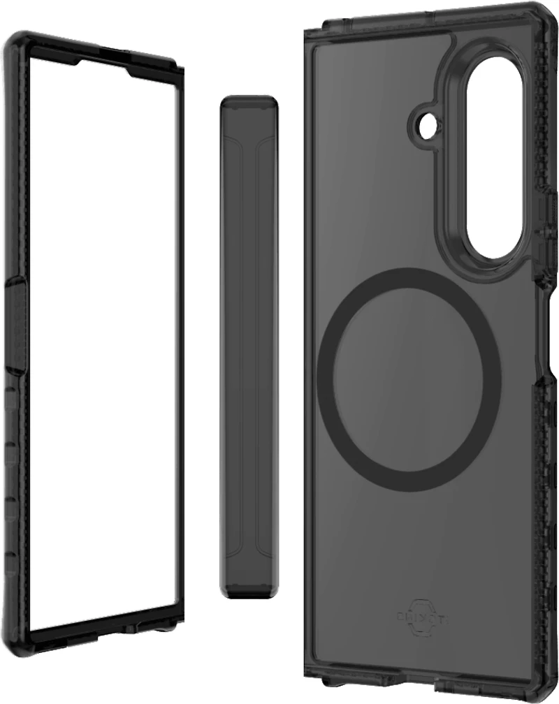 ITSKINS - Hybrid_R Clear Hinge MagSafe Case for Samsung Galaxy Z Fold7 - Smoke And Transparent