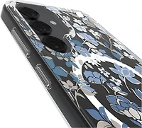 Protective Case Compatible w/MagSafe Flowerbed Blue with Gems for Samsung Galaxy S25