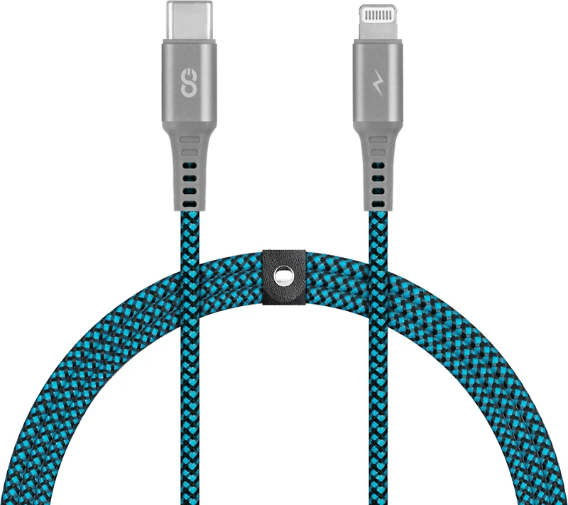 LOGiiX Piston Connect Braid 1.5M USB-C to Lightning - Blue/Black