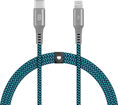 LOGiiX Piston Connect Braid 1.5M USB-C to Lightning - Blue/Black