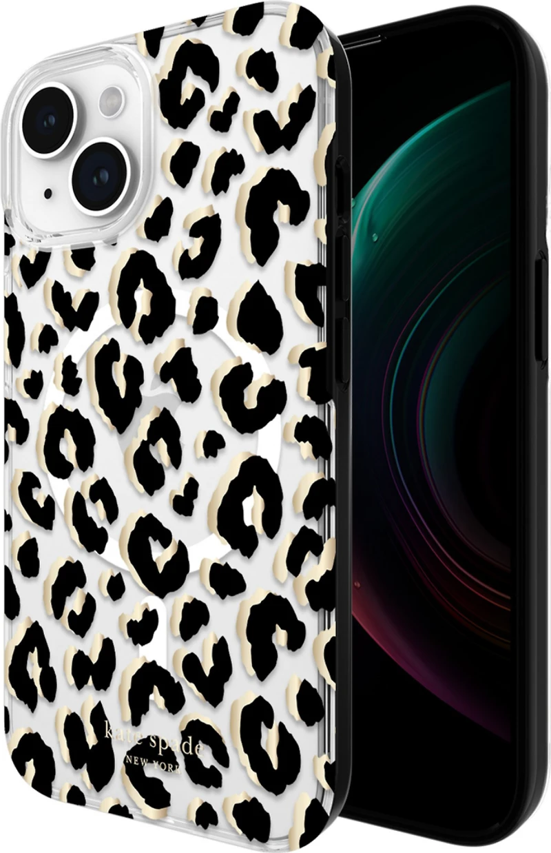 iPhone 15/14/13 Kate Spade Protective Hardshell MagSafe Case - City Leopard