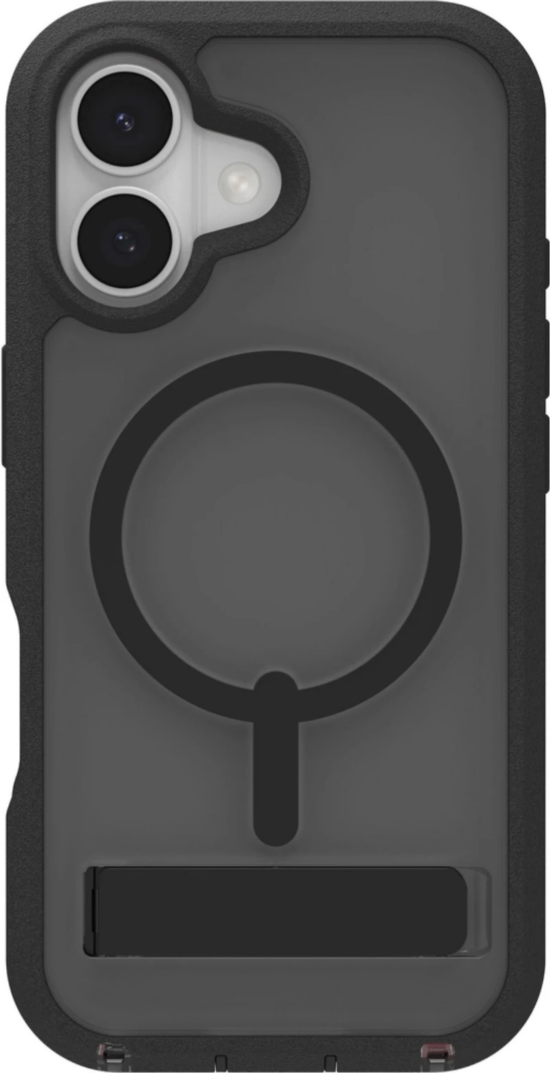 ZAGG - Rainier Snap MagSafe Case with Kickstand for Apple iPhone 17 - Smoke Black