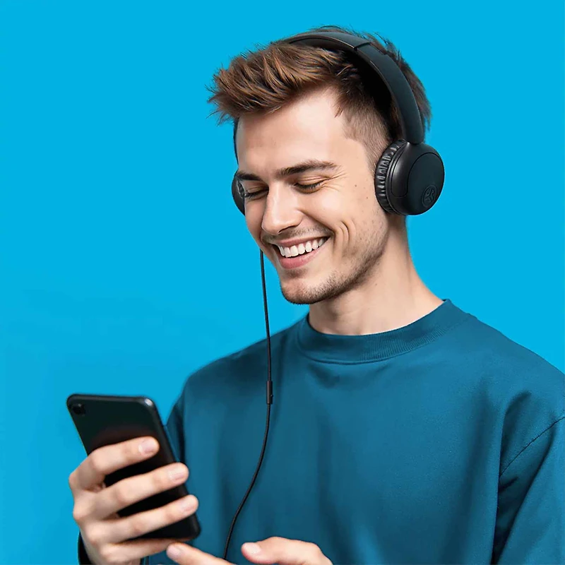 JLab - Studio 2 Wired On-Ear Headphones Black