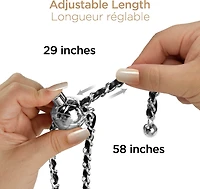 HyperGear TECHcessories Universal Crossbody Phone Strap - Silver Chain Black Vegan Leather