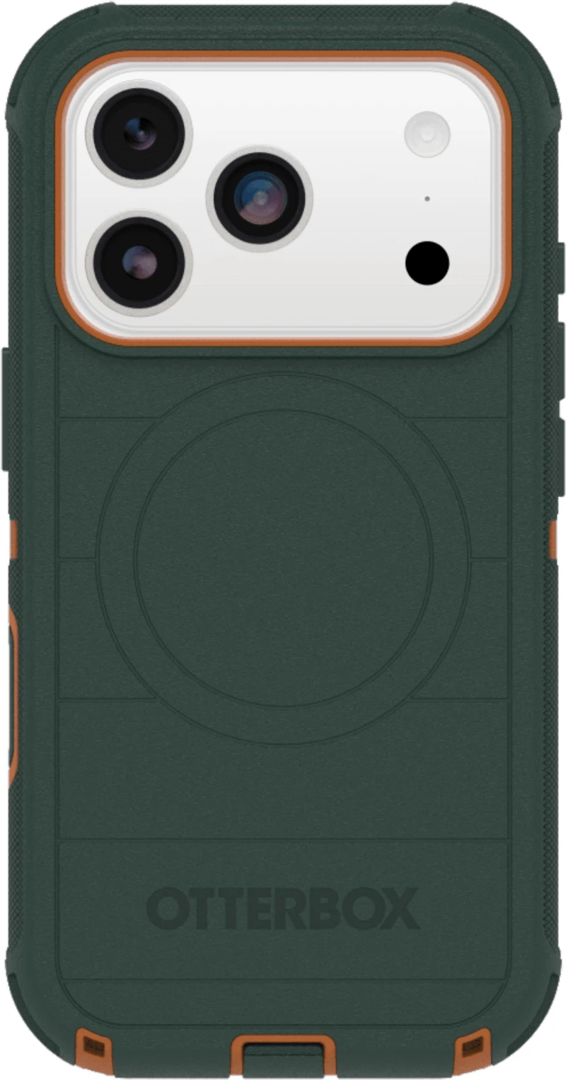 OtterBox - Defender Pro MagSafe Case w/Camera Control Coopersmith (Green) for iPhone 17 Pro