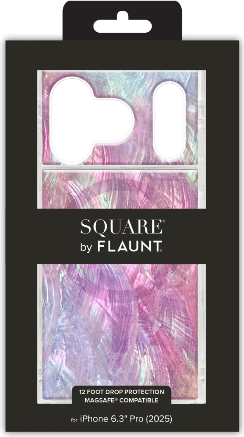 Flaunt - Square MagSafe Case for Apple iPhone 17 Pro - Pink Mother of Pearl