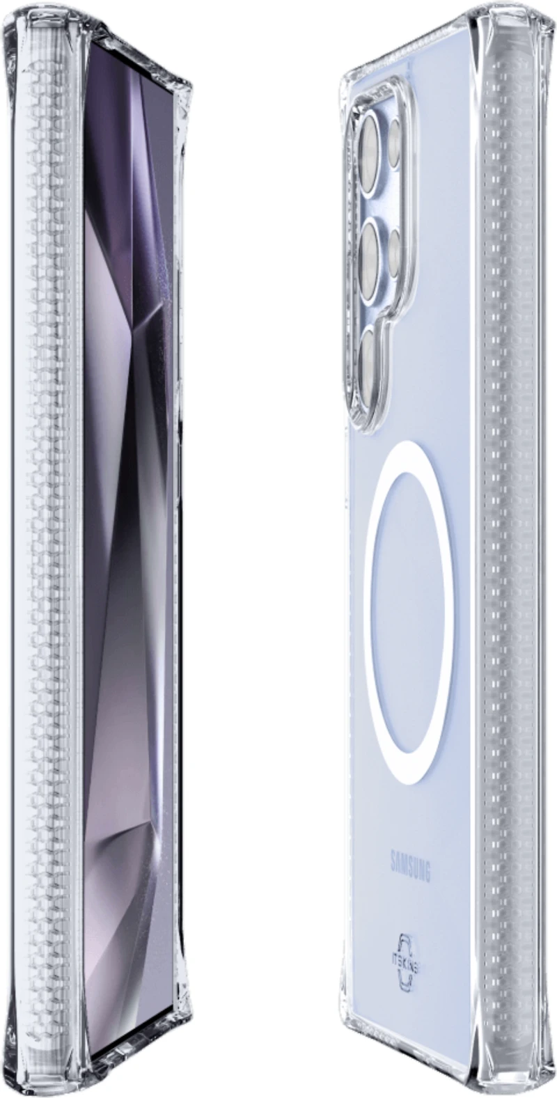 ITSKINS SGZUHMACRTRSP Étui Hybrid_R Clear Compatible avec MagSafe Transparent pour Samsung Galaxy S25 Ultra