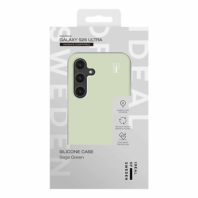 Ideal of Sweden IDSICMSS26U419 Étui en Silicone avec Magnets Sage Vert pour Samsung Galaxy S26 Ultra