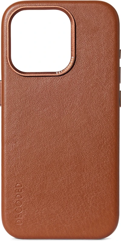 Decoded -  Leather Backcover for iPhone 15 Plus - Tan