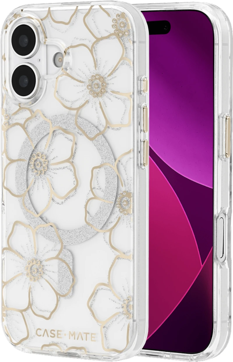 Case-Mate - Floral Gems MagSafe Case for Apple iPhone 17 - Gold
