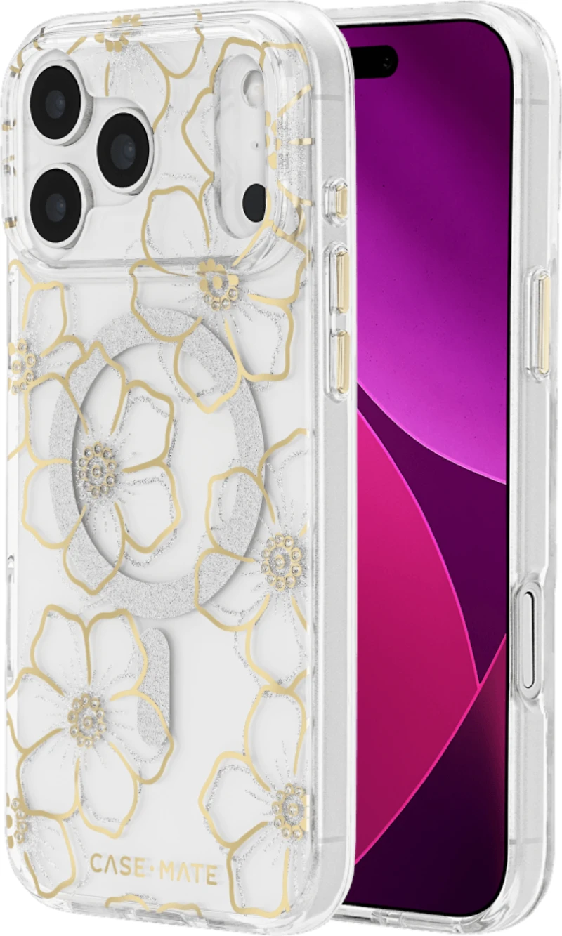 Case-Mate - Floral Gems MagSafe Case for Apple iPhone 17 Pro Max - Gold