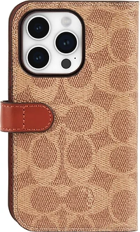 iPhone 15 Pro Coach Folio Signature C Case - Tan