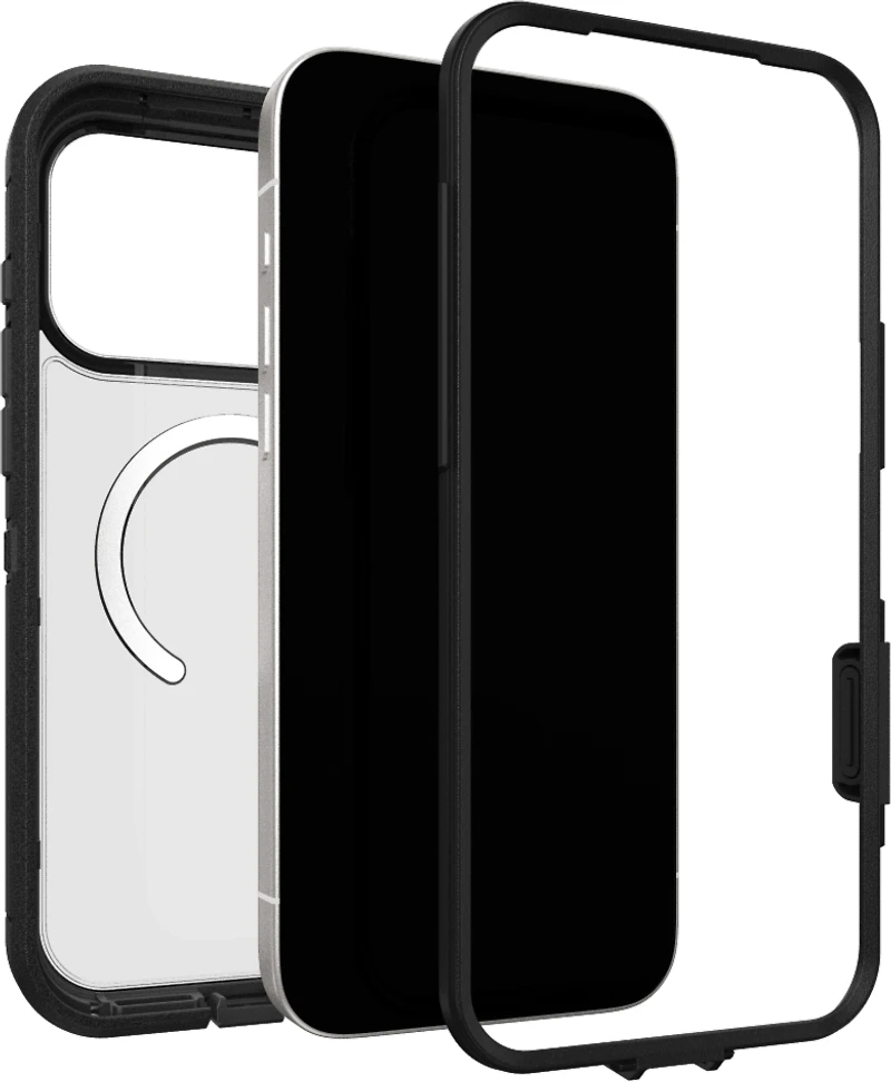 OtterBox 7798469 Étui Defender Pro XT Clear MagSafe avec Contrôle de la Caméra Dark Side (Noir) pour iPhone 17 Pro Max