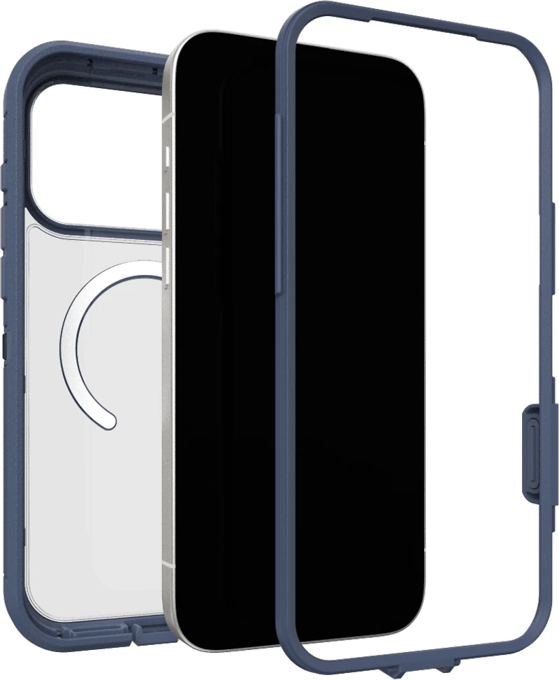 OtterBox 7798468 Étui Defender Pro XT Clear MagSafe avec Contrôle de la Caméra Bootcut (Bleu) pour iPhone 17 Pro Max