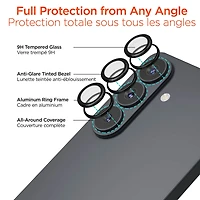 Samsung Galaxy S26/S26+ HyperGear Tempered Glass Camera Rings Lens Protection - 2 Pack clear