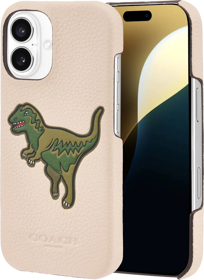 iPhone 16 Coach Leather Slim Wrap Case - Ivory Rexy