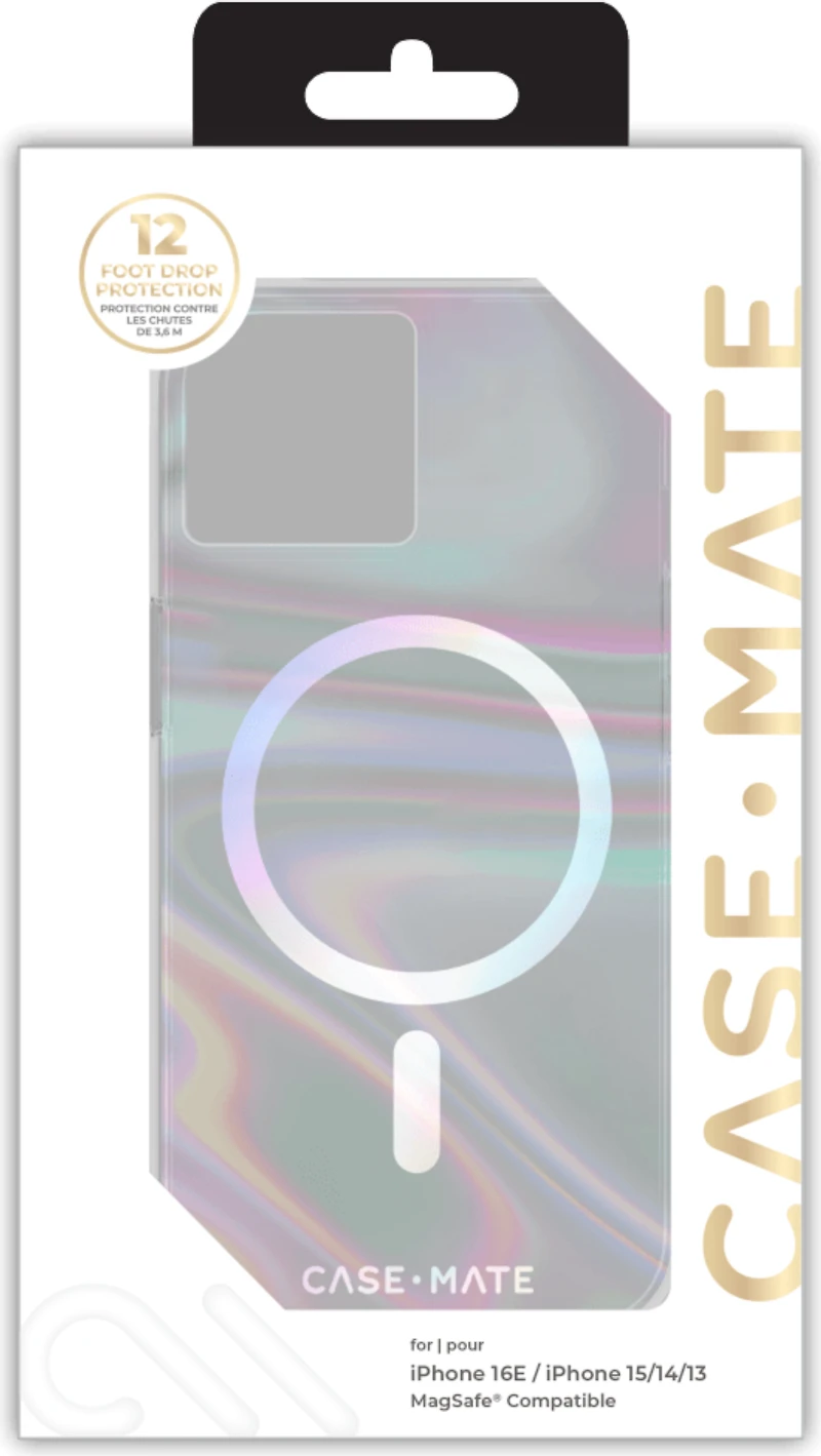 iPhone 16e/15/14/13 Case-Mate Soap Bubble MagSafe Case - Iridescent