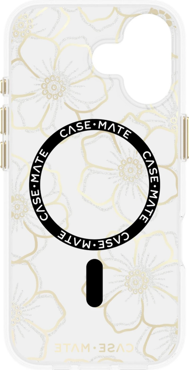 Case-Mate - Floral Gems MagSafe Case for Apple iPhone 17 - Gold