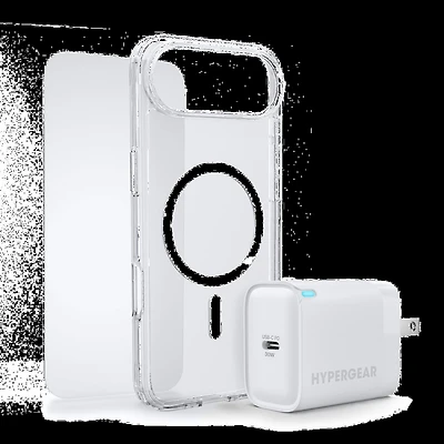 iPhone Air HyperGear Bundle - 30W Hub, Glass, Case w/ Magsafe