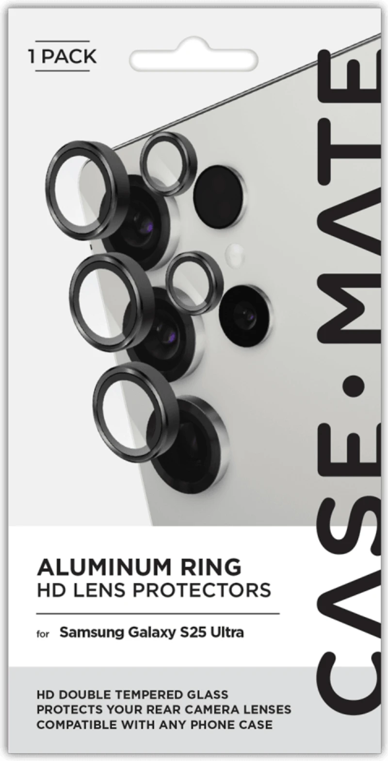 Samsung Galaxy S25 Ultra Case-Mate Aluminum Ring Glass Lens Protector - Black