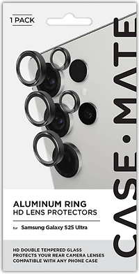 Samsung Galaxy S25 Ultra Case-Mate Aluminum Ring Glass Lens Protector - Black