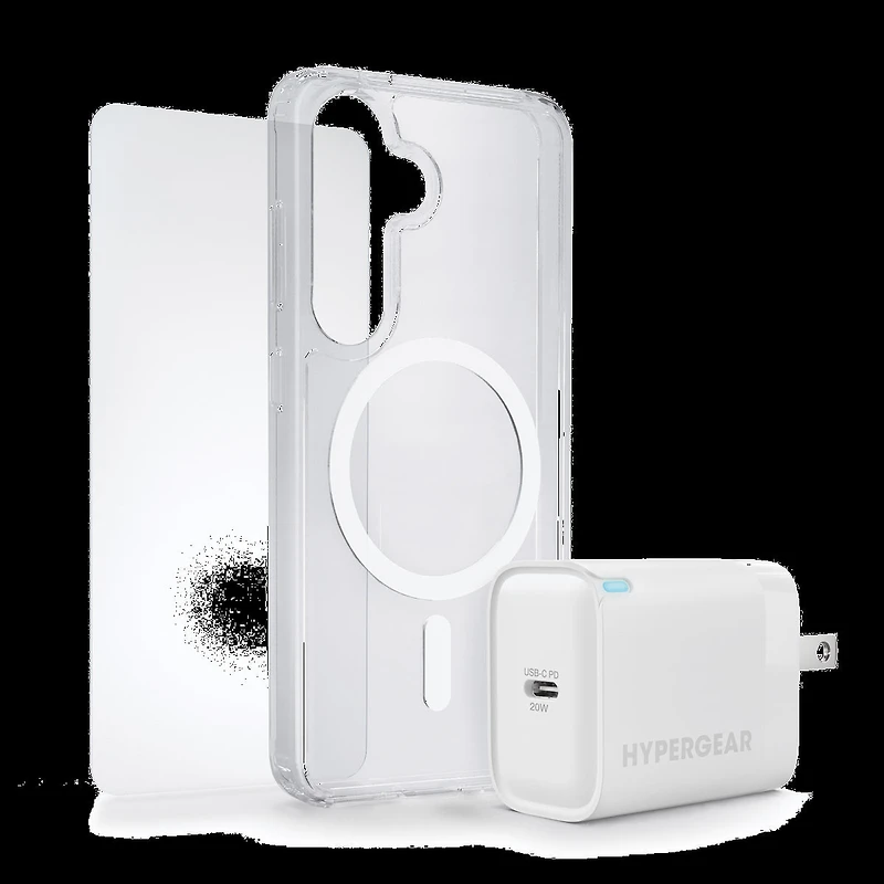 Samsung Galaxy S25 FE HyperGear Bundle - 30W Hub, Glass, Case w/ Magsafe