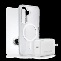 Samsung Galaxy S25 FE HyperGear Bundle - 30W Hub, Glass, Case w/ Magsafe