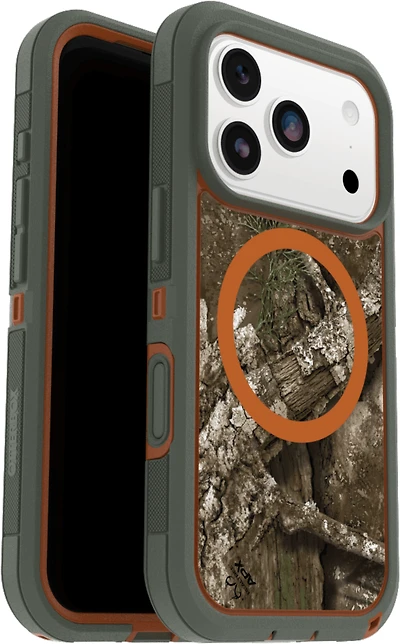 OtterBox 7798428 Étui Defender Pro XT Clear MagSafe avec Contrôle de la CaméraRealtree Apx (Vert) pour iPhone 17 Pro