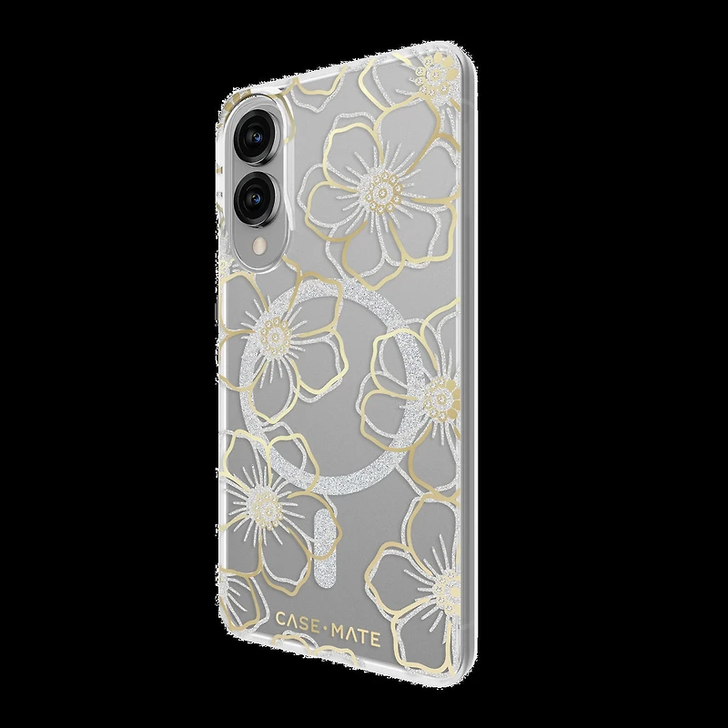 Samsung Galaxy S25 Edge Case-Mate Floral Gems Case w/Magnets - Gold