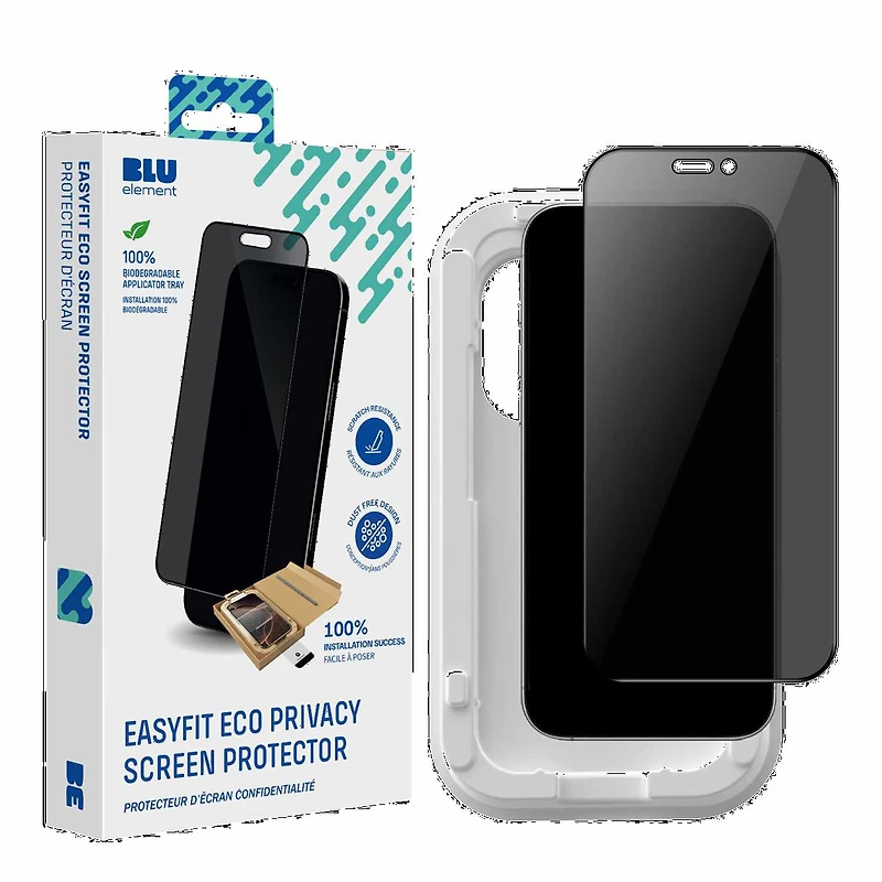 Blu Element BEPGIKIP17 Protection D'écran EasyFit Privacy Éco pour iPhone 17