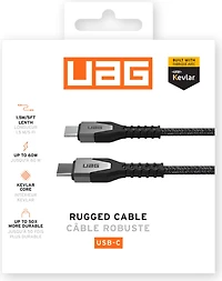 Urban Armor Gear Uag - Rugged Kevlar Usb C To Usb C 5ft Power Cable - Black And Grey