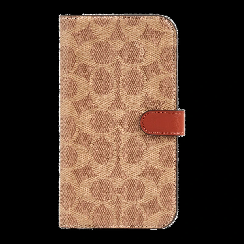 iPhone 15 Pro Max Coach Folio Signature C Case - Tan