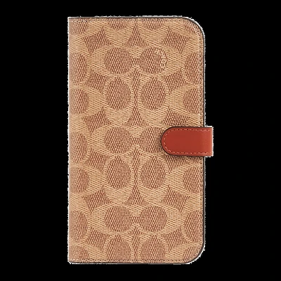 iPhone 15 Pro Max Coach Folio Signature C Case - Tan