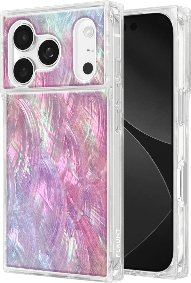 Flaunt - Square MagSafe Case for Apple iPhone 17 Pro - Pink Mother of Pearl