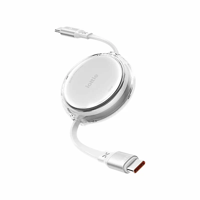 iOttie - Retractable Cable 100W USB-C to USB-C (set of 2) 3ft White