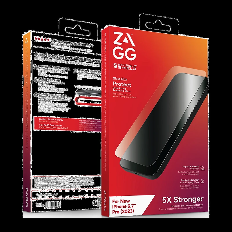 Protecteur d??cran InvisibleShield Glass Elite Privacy de ZAGG, iPhone 15 Pro Max