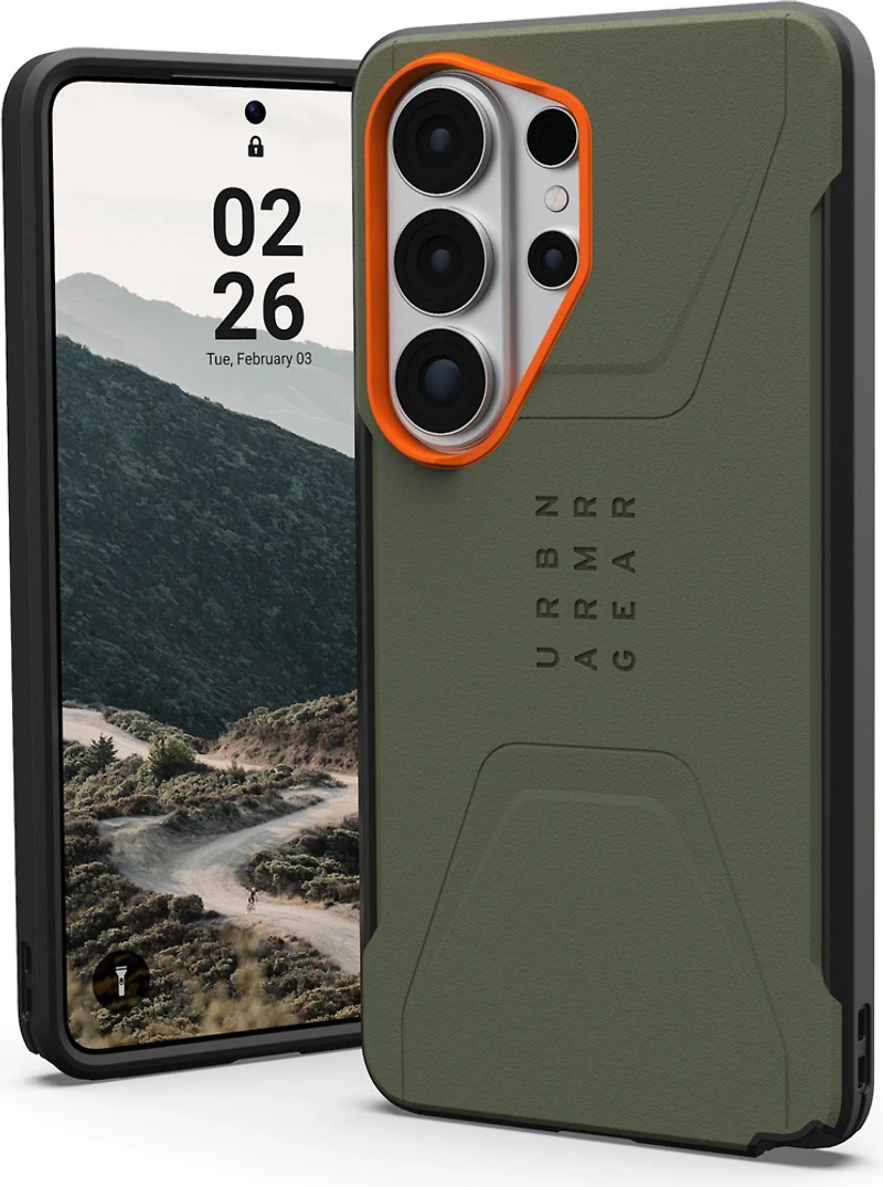 Samsung Galaxy S26 Ultra UAG Civilian w/Magnet Case - Olive Drab/Orange