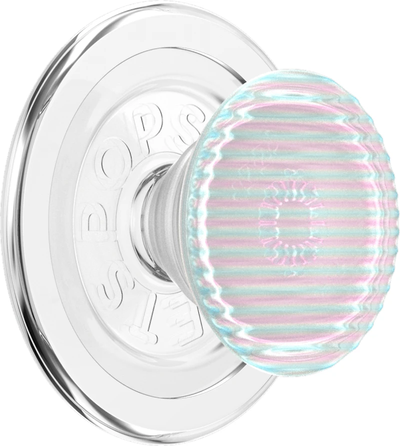 PopSockets 807474 PopGrip pour MagSafe Rond avec Anneau Adaptateur Fluted Opalescent